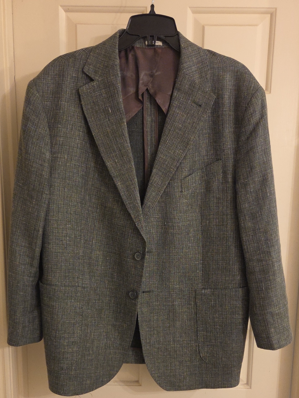Men's Gray Textured Two-Button Blazer